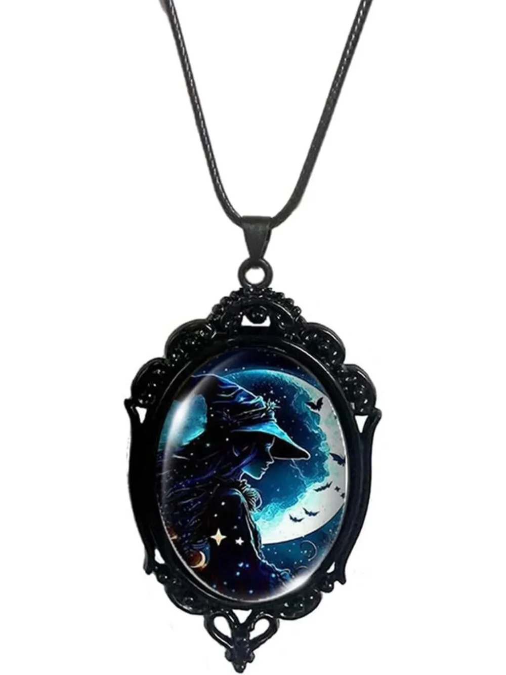 Women’s Witch Jewelry Set Blue Halloween Victorian Punk Gothic Necklace Earring